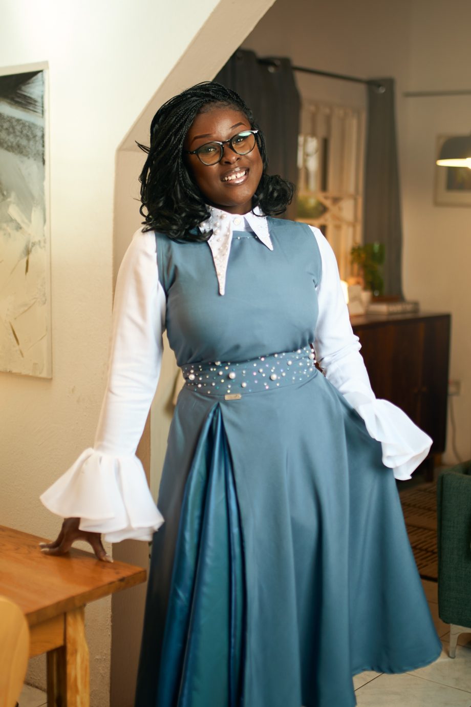 Aba Skirt - Dusky Blue
